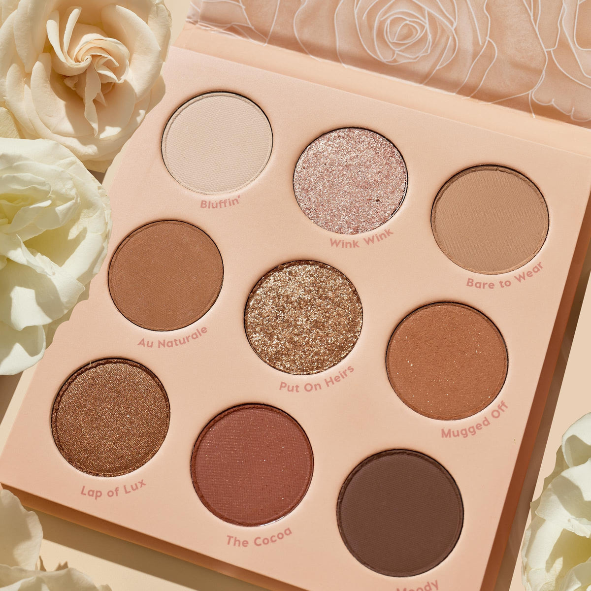 ColourPop palette applied with flat brush demonstrating strong color payoff for lid application