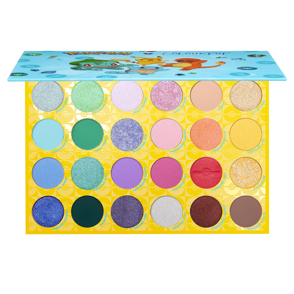 ColourPop pallet town front packaging shows collectible themed art and bright appeal