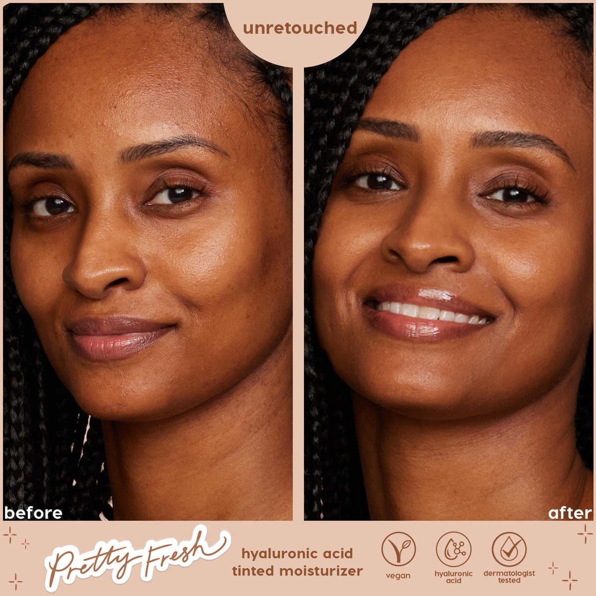 ColourPop blended with sponge demonstrating buildable coverage benefit