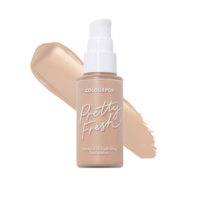 ColourPop bottle front view showing Pretty Fresh foundation and easy application benefit
