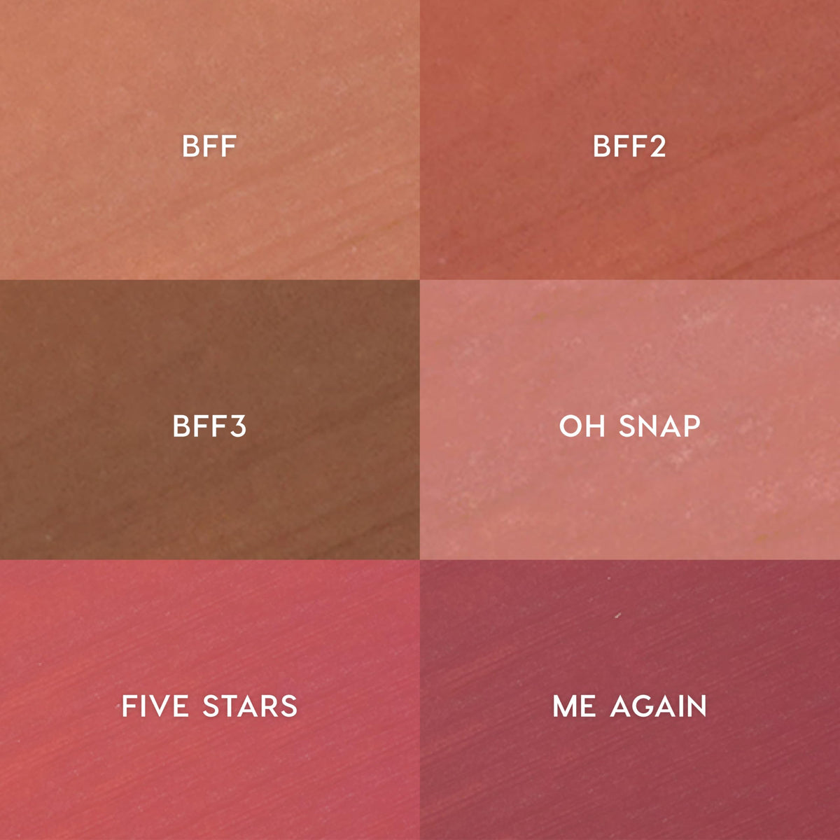 ColourPop six pencils laid flat illustrating included nude and brown shades