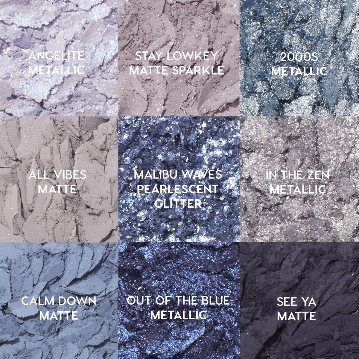 ColourPop So Elemental individual pans close-up highlighting pigment depth and finish variety