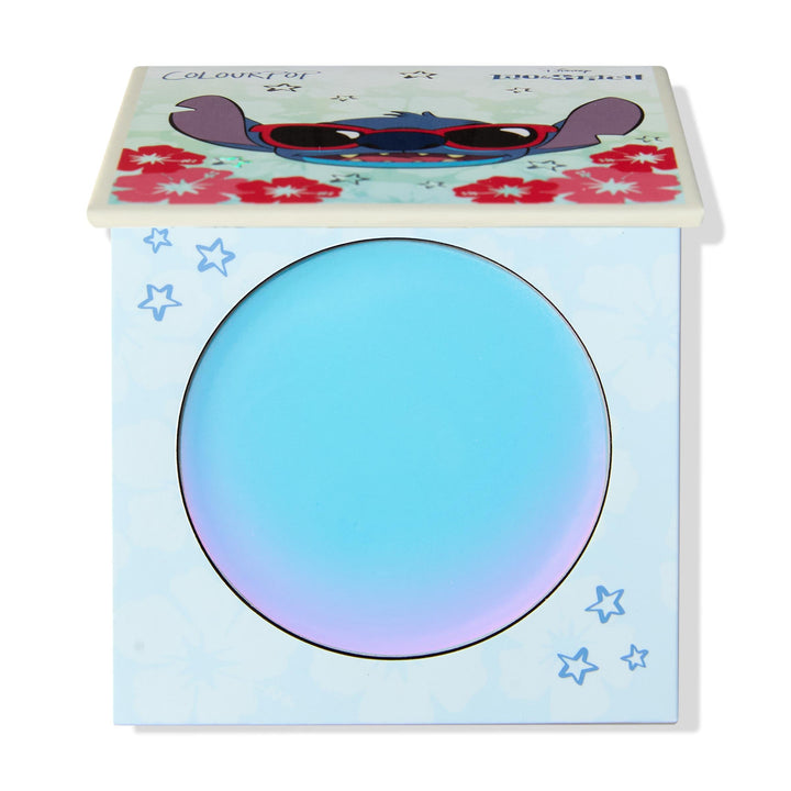 ColourPop x Stitch front view showing compact blush and container, playful limited-edition appeal