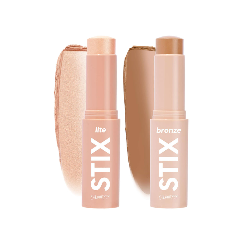 ColourPop front packaging showing both sticks and quick routine benefit