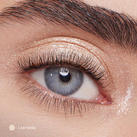 ColourPop shadow trio applied on eyelid demonstrating shimmer payoff