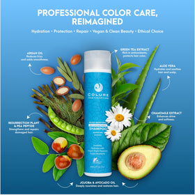 COLURE eco packaging detail emphasizing sustainable materials and reduced-waste benefit
