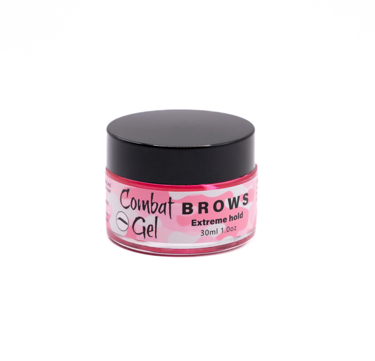 Combat Brow Gel wand with gel texture close-up, demonstrating smooth brushable control