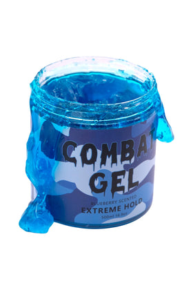 Combat Gel front packaging 500ml bottle with blueberry scent, clear branding and size