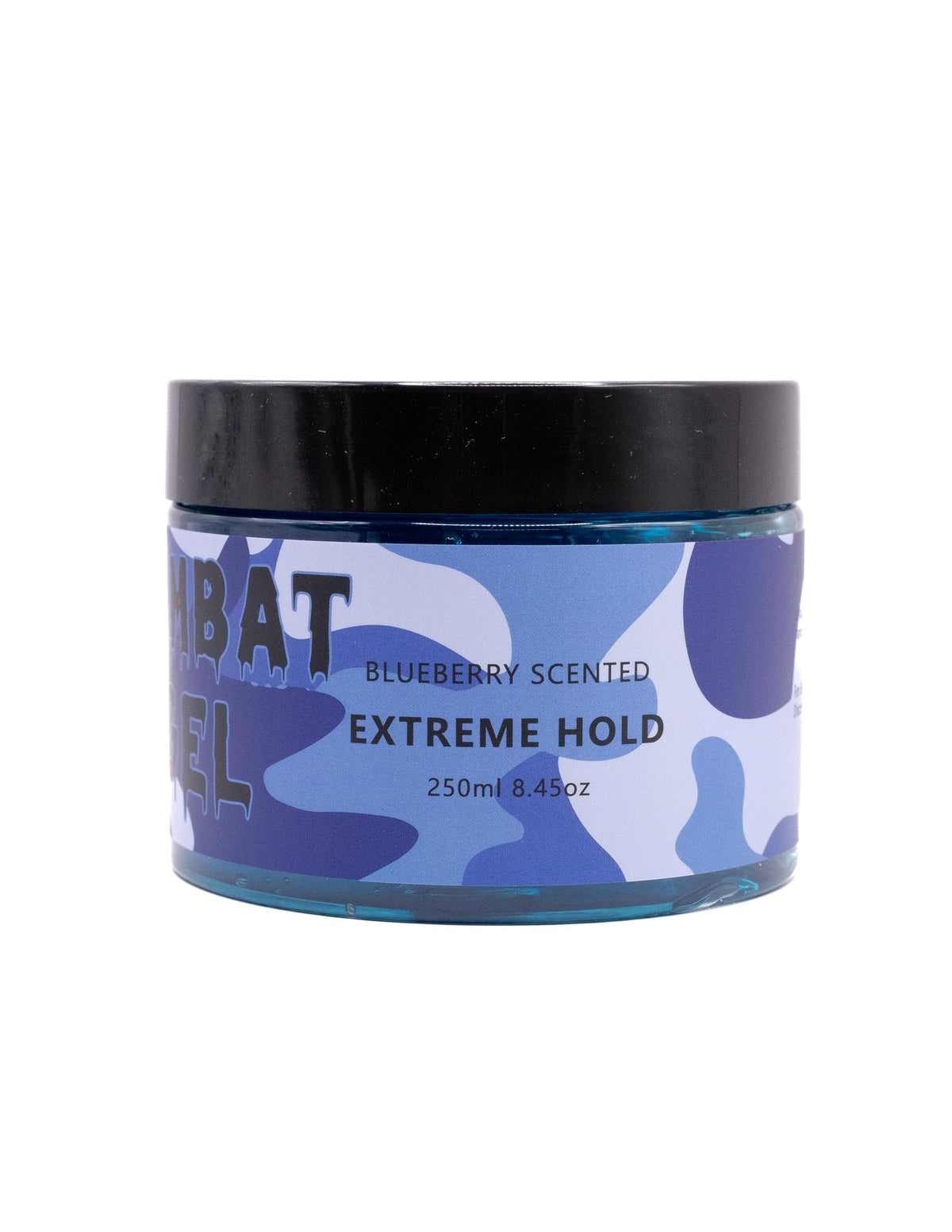 Combat Gel applied for slick-back style demonstrating long-lasting control