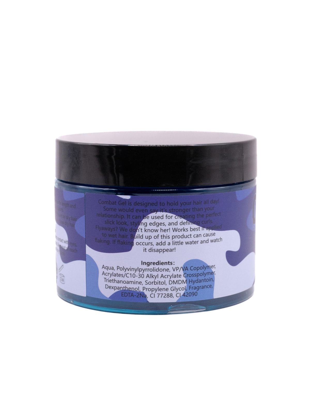Combat Gel size comparison beside a hand showing compact 250ml travel-friendly bottle