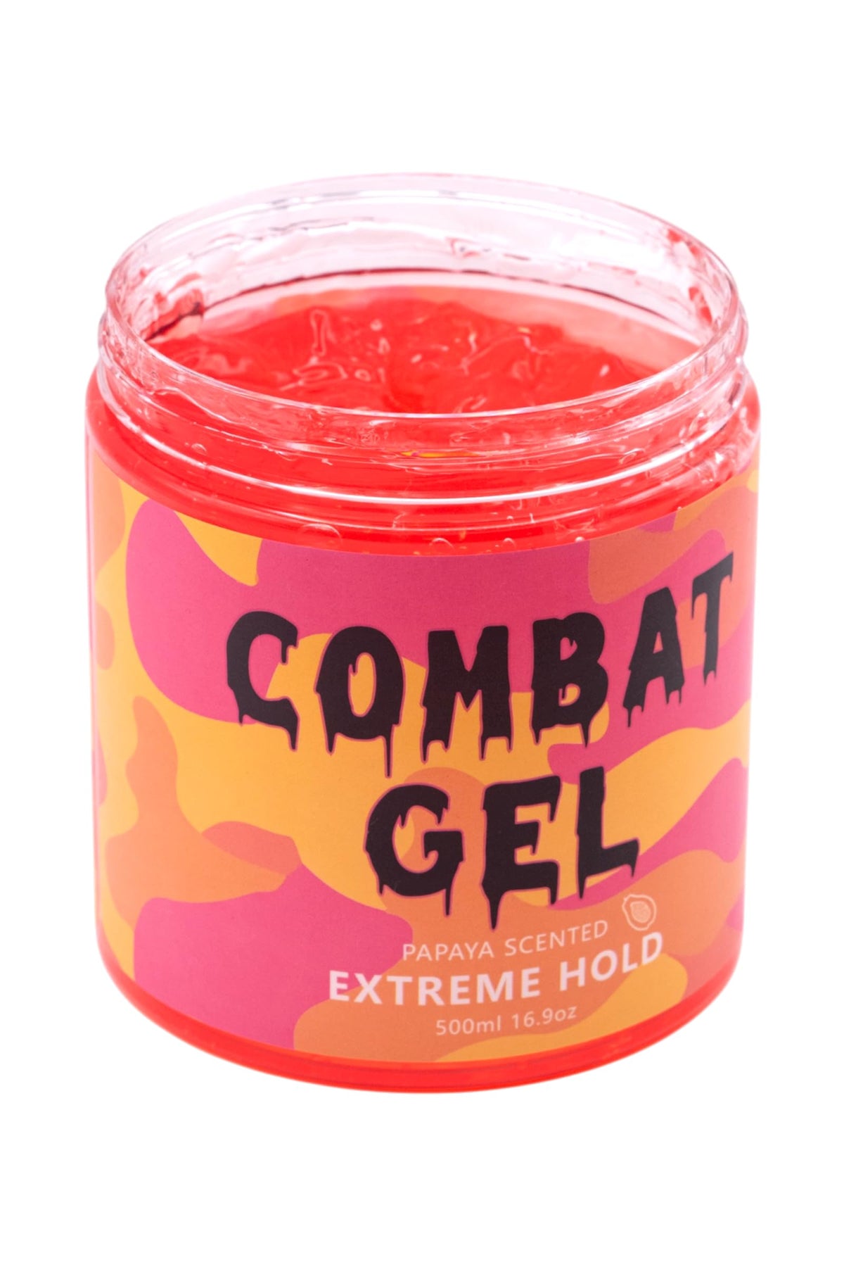Combat Gel texture close-up displaying smooth gel consistency for controlled styling