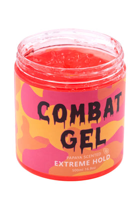 Combat Gel texture close-up displaying smooth gel consistency for controlled styling