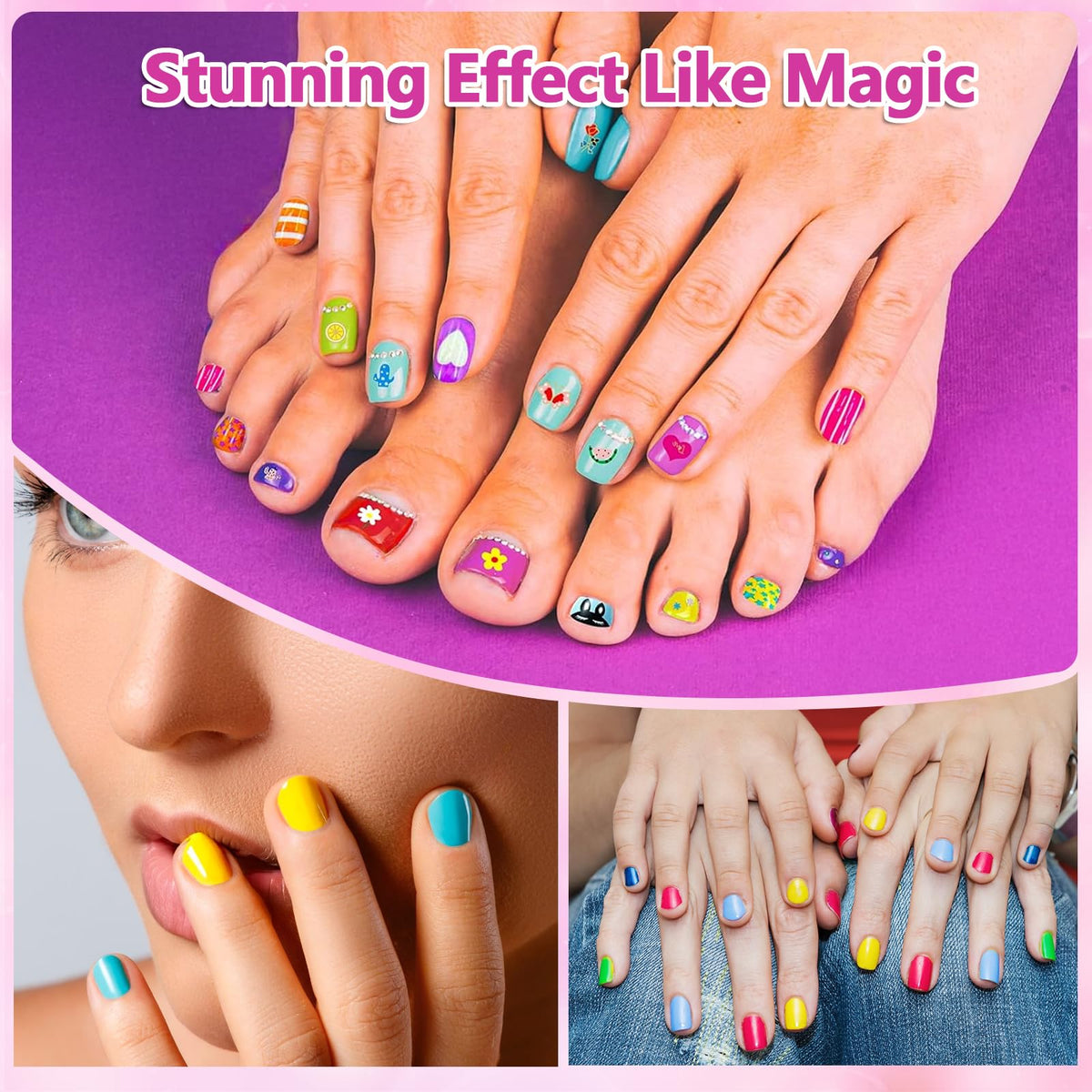Combaybe kid applying nail art demonstrating simple at-home manicure fun