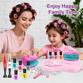 Combaybe kids doing manicure party demonstrating sharing and fun