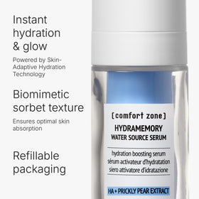 Comfort Zone serum texture close-up showing lightweight hydration benefit