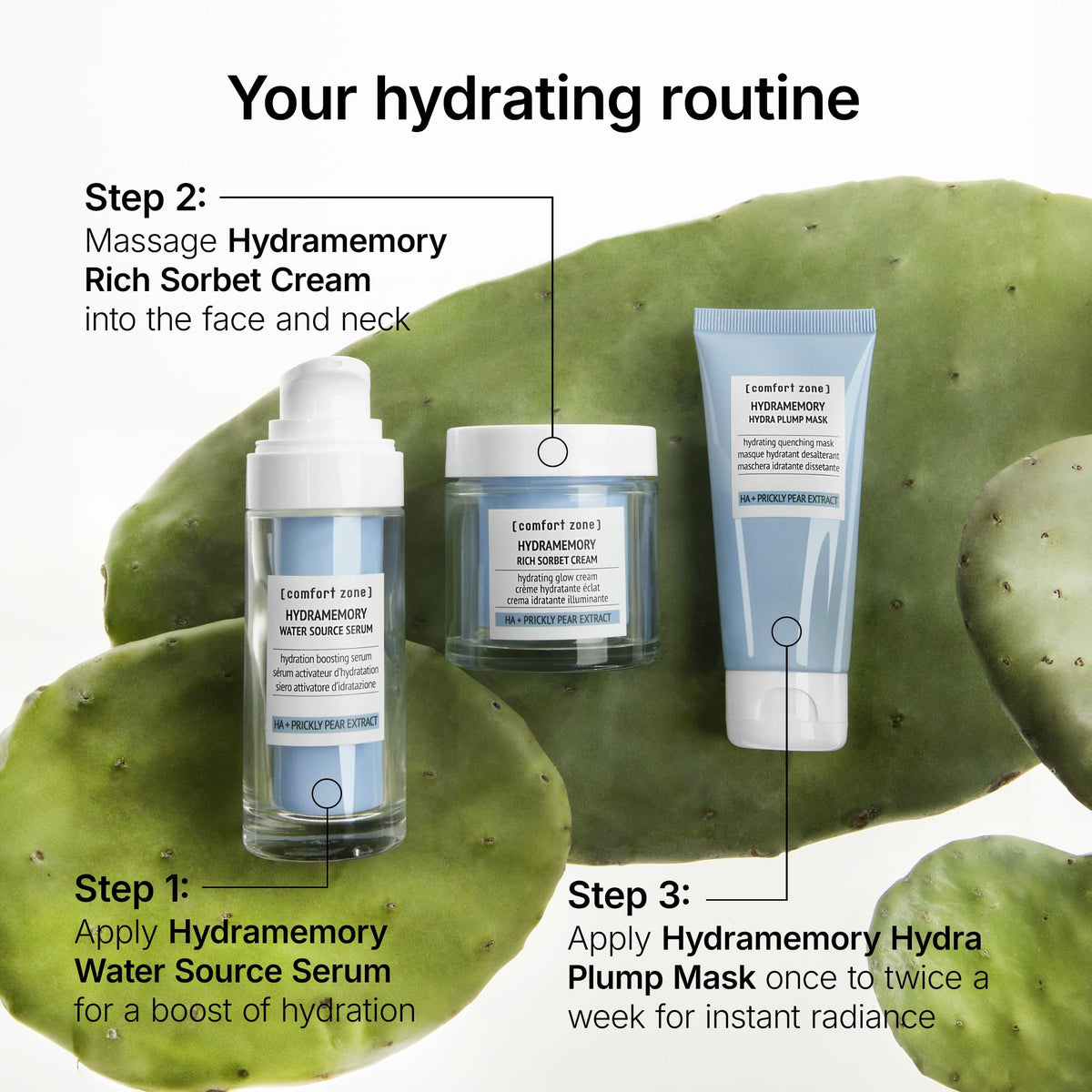 Comfort Zone serum next to Rich Sorbet Cream showing layering benefit