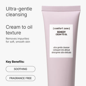 Comfort Zone cream texture close-up highlighting smooth formula and gentle cleansing benefit