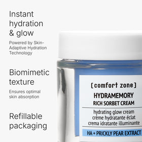 Comfort Zone close-up sorbet texture highlighting smooth lightweight hydration benefit
