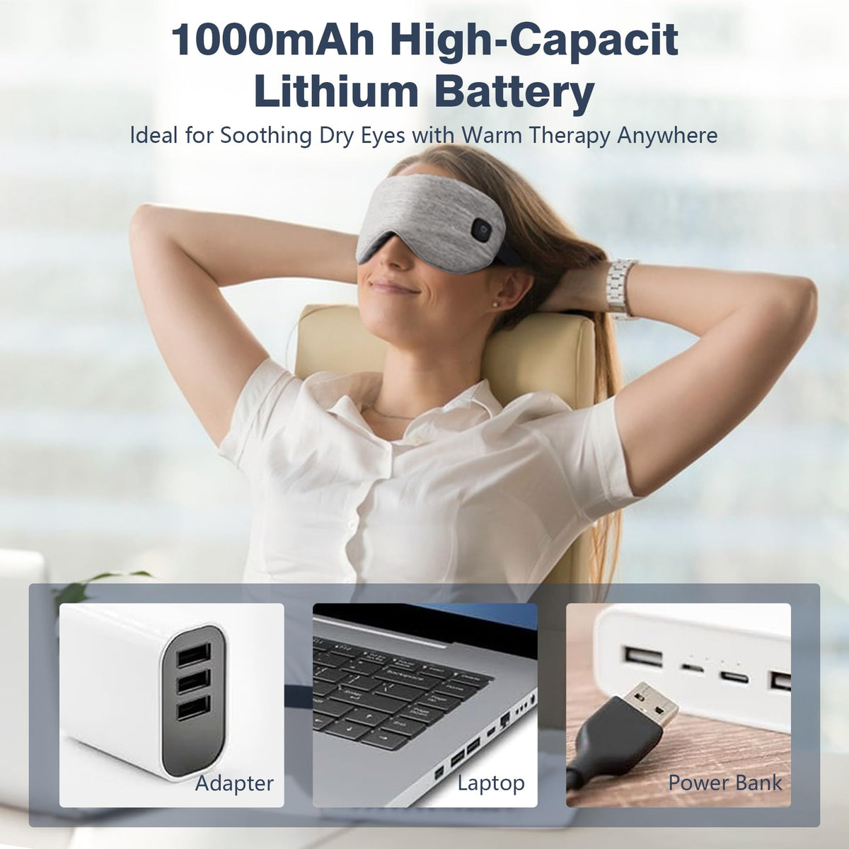 COMFYTHERA adjustable strap detail showing customizable fit for different head sizes