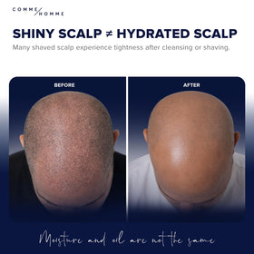 Comme Homme product being applied to hand demonstrating easy spreadability