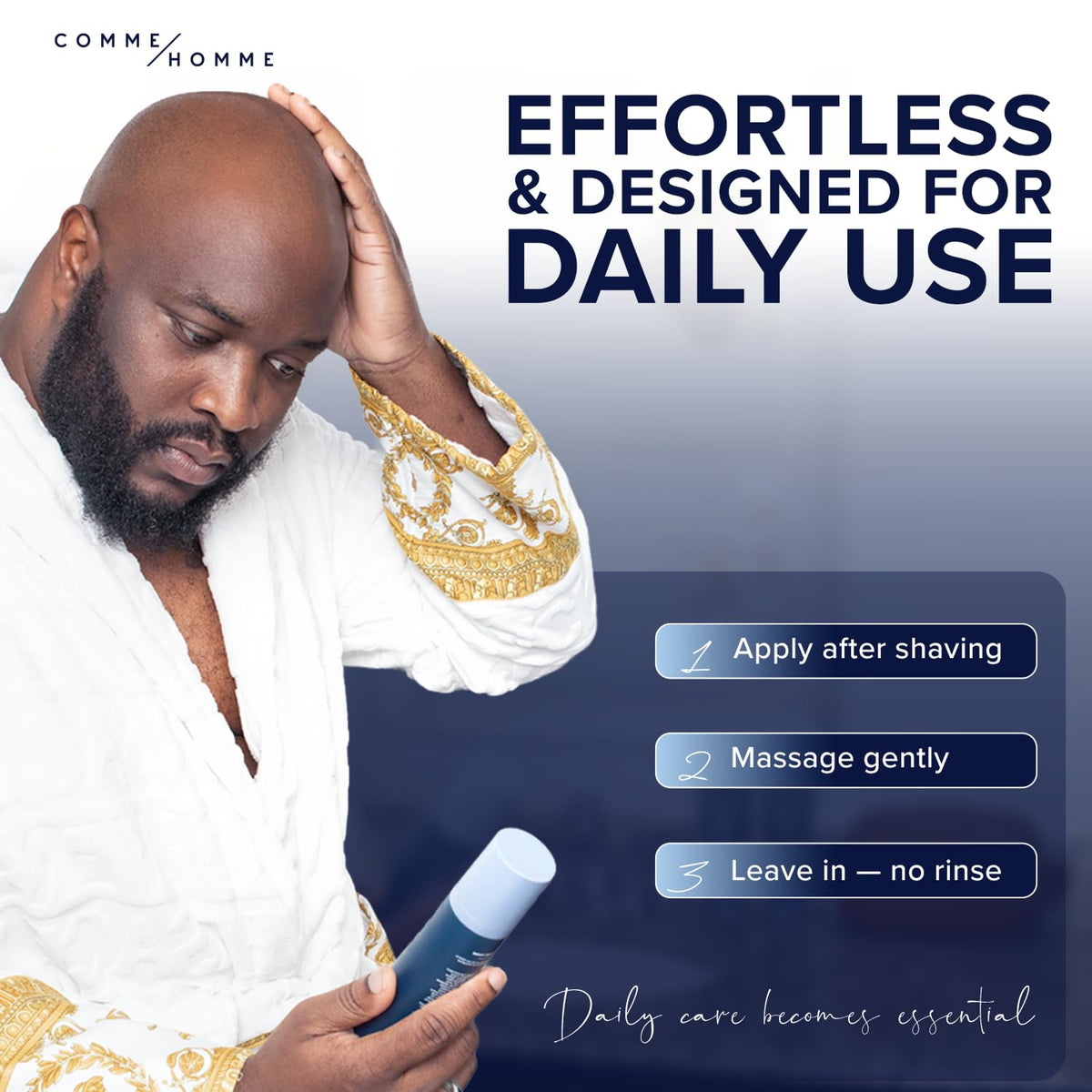 Comme Homme ingredients label highlight of aloe, mango butter and Capislow benefits