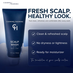 Comme Homme man using in shower demonstrating easy application and refreshing sensation