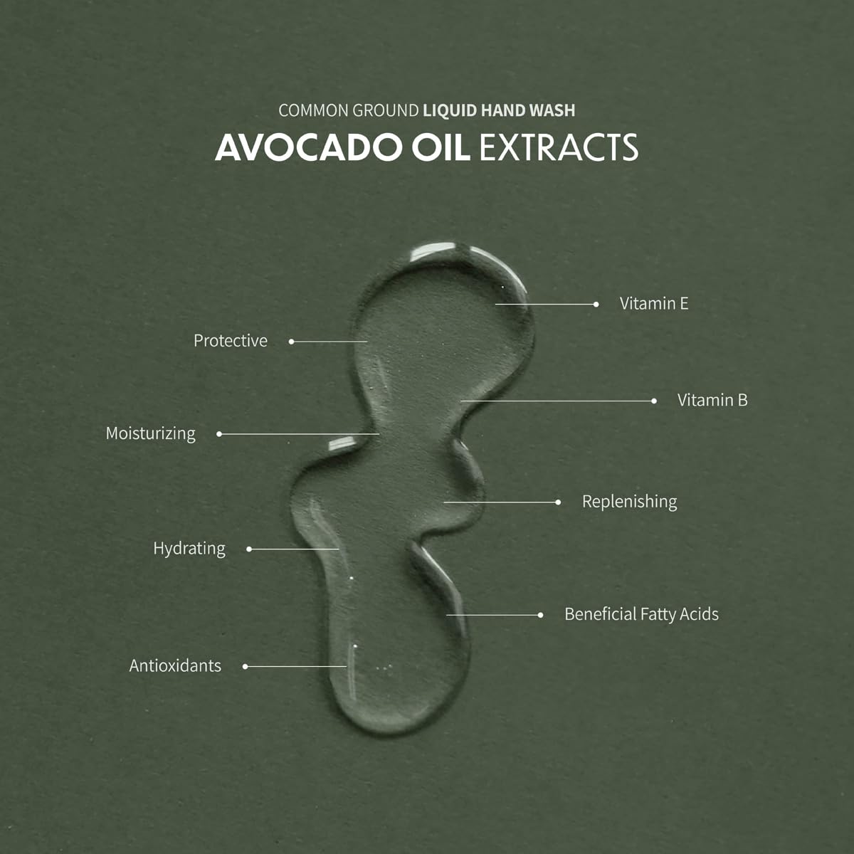 COMMON GROUND avocado oil ingredient closeup highlighting nourishing oils for hydration
