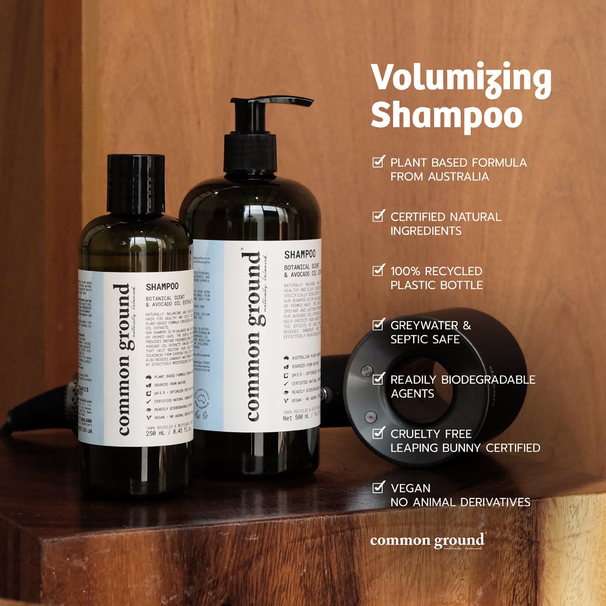 COMMON GROUND conditioner cream close-up showing lightweight, non-greasy finish
