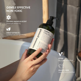 Common Ground bottle held in hand for size comparison and travel-friendly benefit