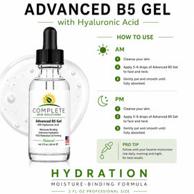 COMPLETE SKIN SOLUTIONS label showing ingredients and manufacturing origin for quality assurance