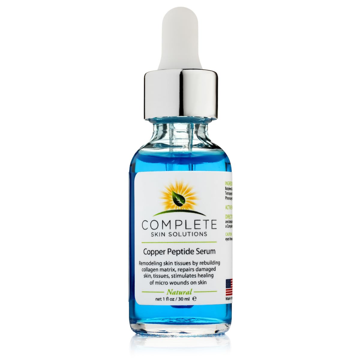 Complete Skin Solutions front packaging showing bottle and branding benefit: trustworthy formulation