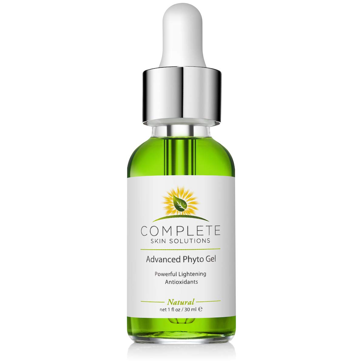 COMPLETE SKIN SOLUTIONS front packaging of phyto gel serum showing bottle and branding for trust