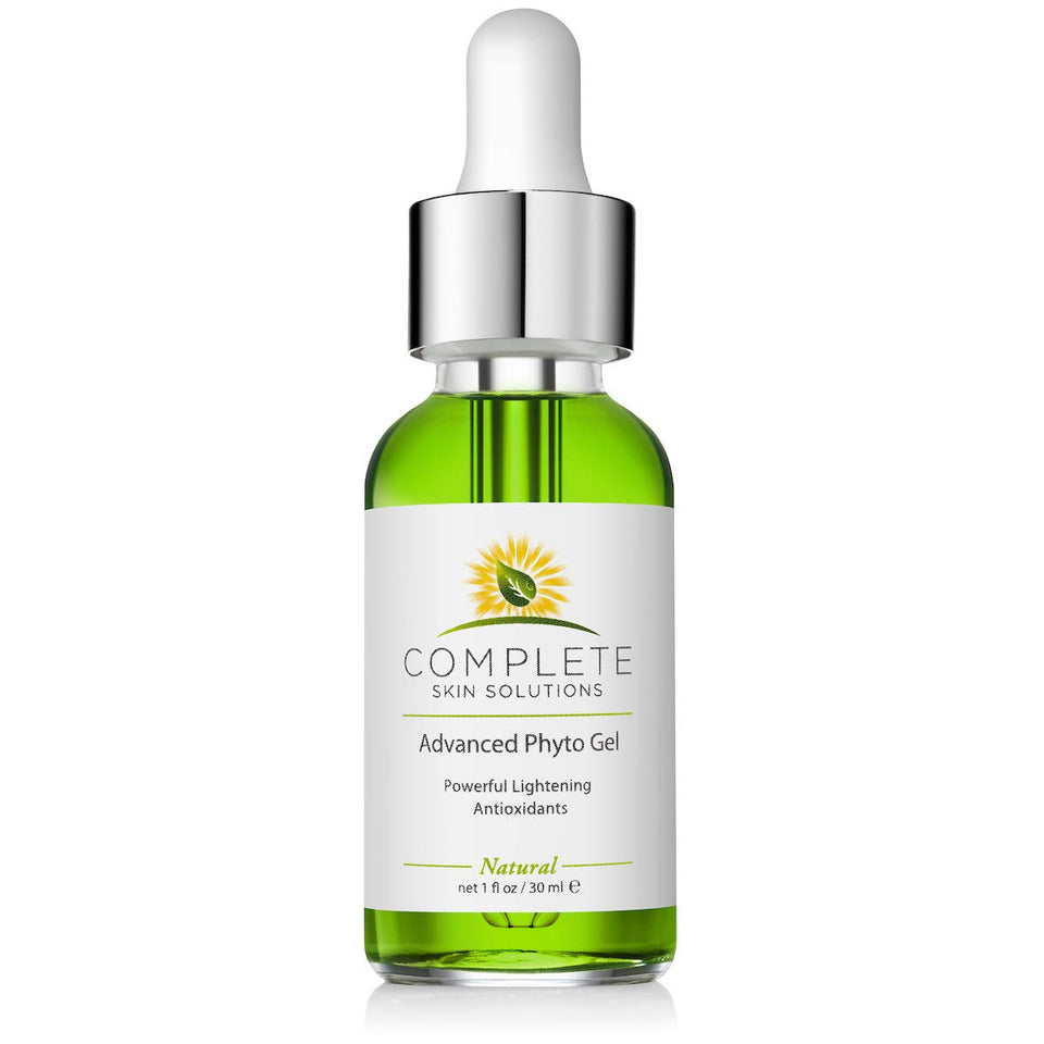 COMPLETE SKIN SOLUTIONS front packaging of phyto gel serum showing bottle and branding for trust