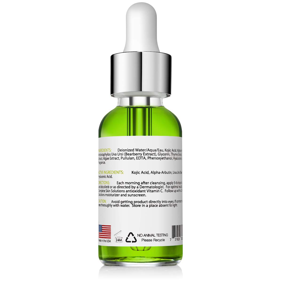 COMPLETE SKIN SOLUTIONS gel texture drops on skin showing smooth absorption and lightweight feel