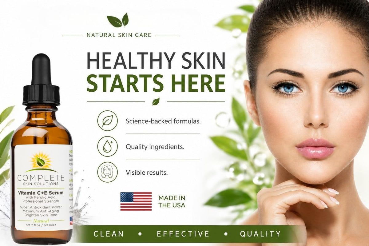 Complete Skin Solutions close-up of pump and label for ingredient clarity