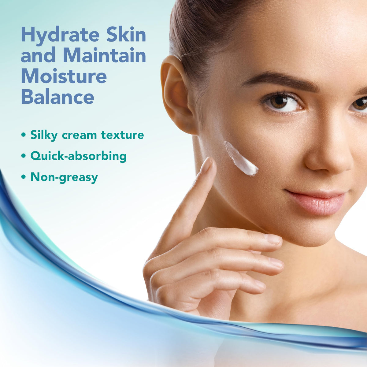 Complex 15 open cream texture displaying smooth, lightweight formula for quick absorption