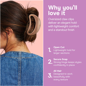 Conair clip side profile showcasing open-center design for comfort