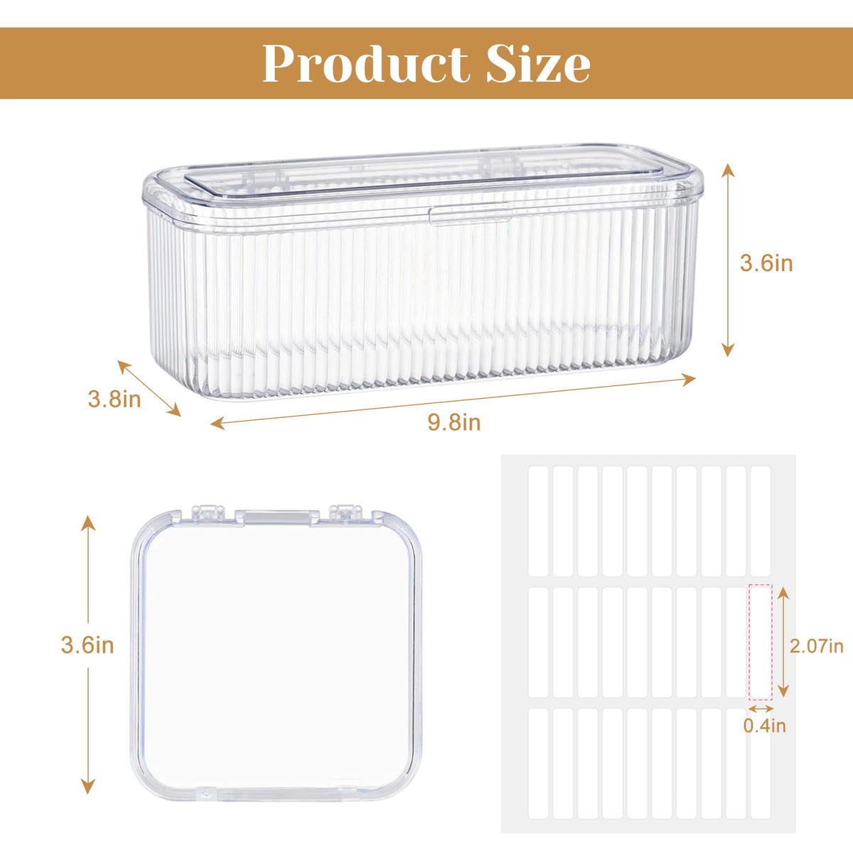 CONBOLA close-up of a single clear individual case showing durable acrylic and easy visibility benefit