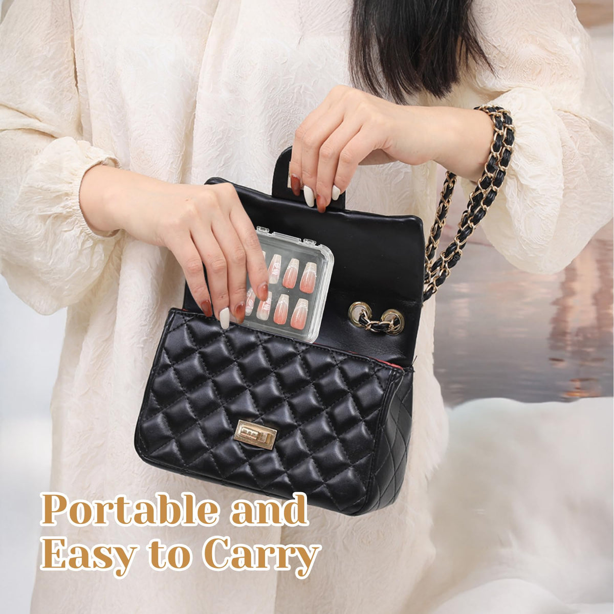 CONBOLA multiple press on nail sets displayed inside individual cases for quick selection and display
