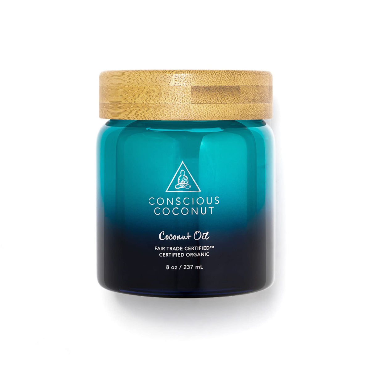 Conscious Coconut front jar showing label and glass packaging for ethical skincare