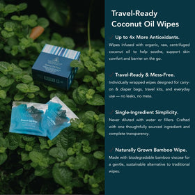 Conscious Coconut open packet with single wipe exposed for quick on-the-go use