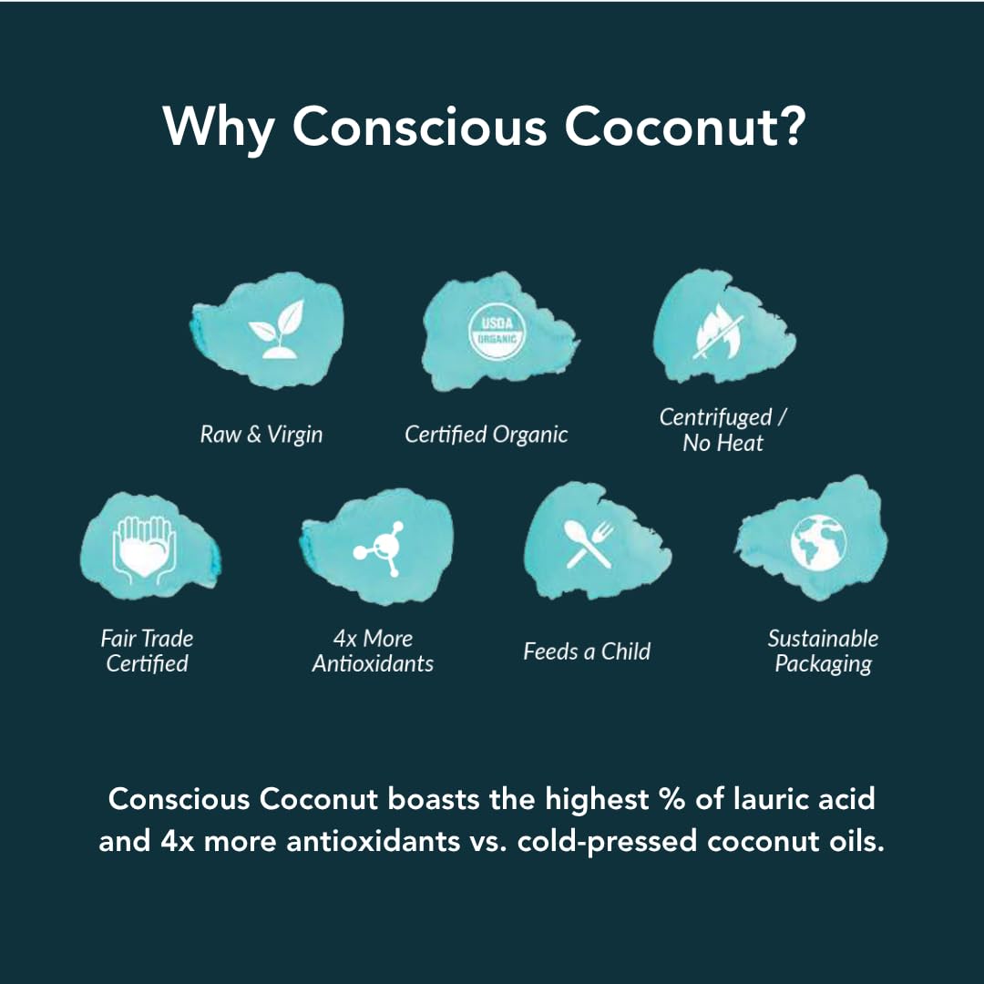 Conscious Coconut close-up scoop of creamy oil showing smooth texture and purity