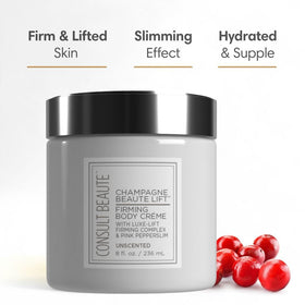 Consult Beaute suggestive before and after visual showing smoother, firmer-looking skin