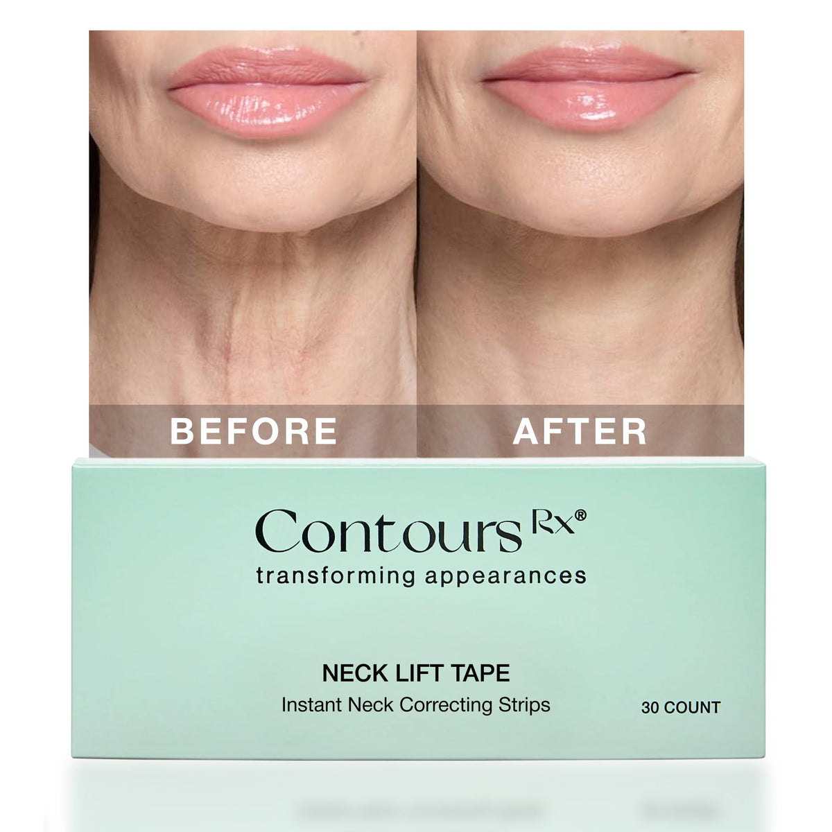 Contours Rx application demo behind neck showing easy instant lift