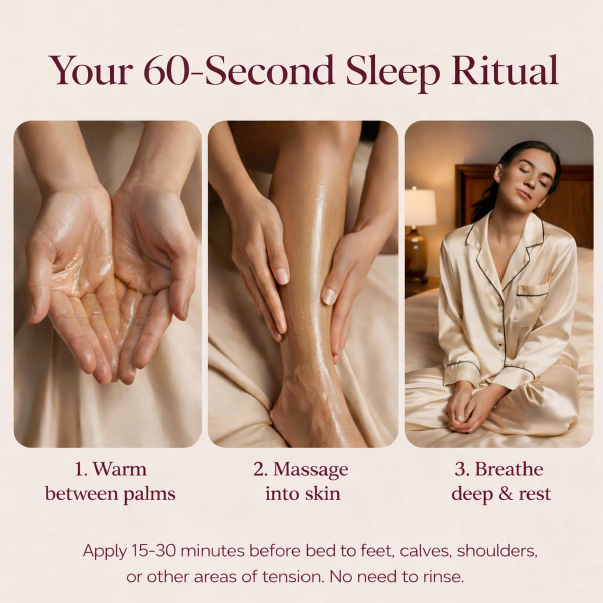 Contraire on bedside table as part of a soothing nighttime ritual setting