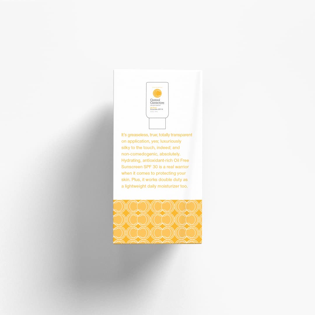 CONTROL CORRECTIVE sunscreen layered under makeup illustrating non-greasy base