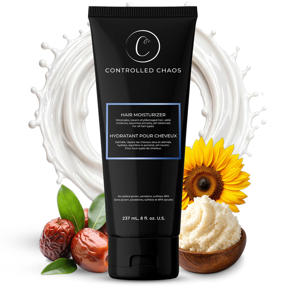 Controlled Chaos front packaging shows 8 oz bottle and benefits