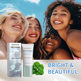 Conversionh runner applying sunscreen outdoors for active protection benefit
