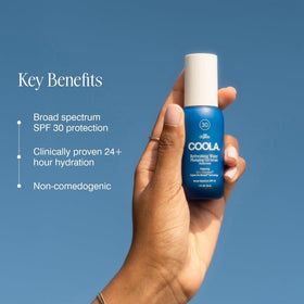 COOLA hyaluronic ingredient close-up emphasizing plumping hydration benefit