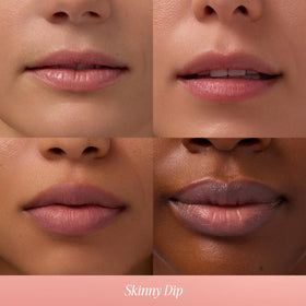 COOLA liplux texture close-up on applicator with glossy finish, nourishing hydration benefit